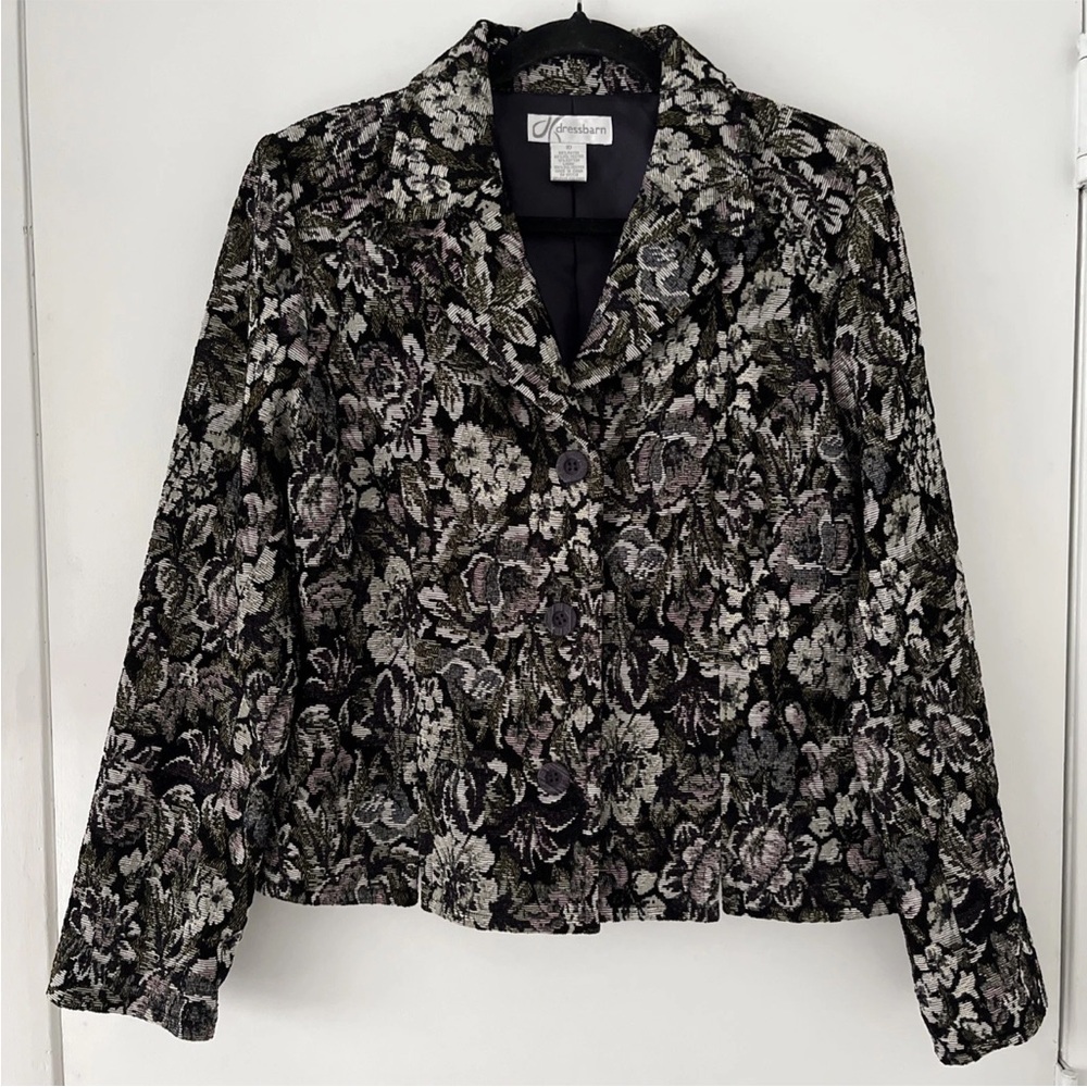 Tapestry Romantic Fitted Floral Blazer Dress Barn Sz 10